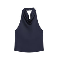Satin Backless Halter Camisole Top