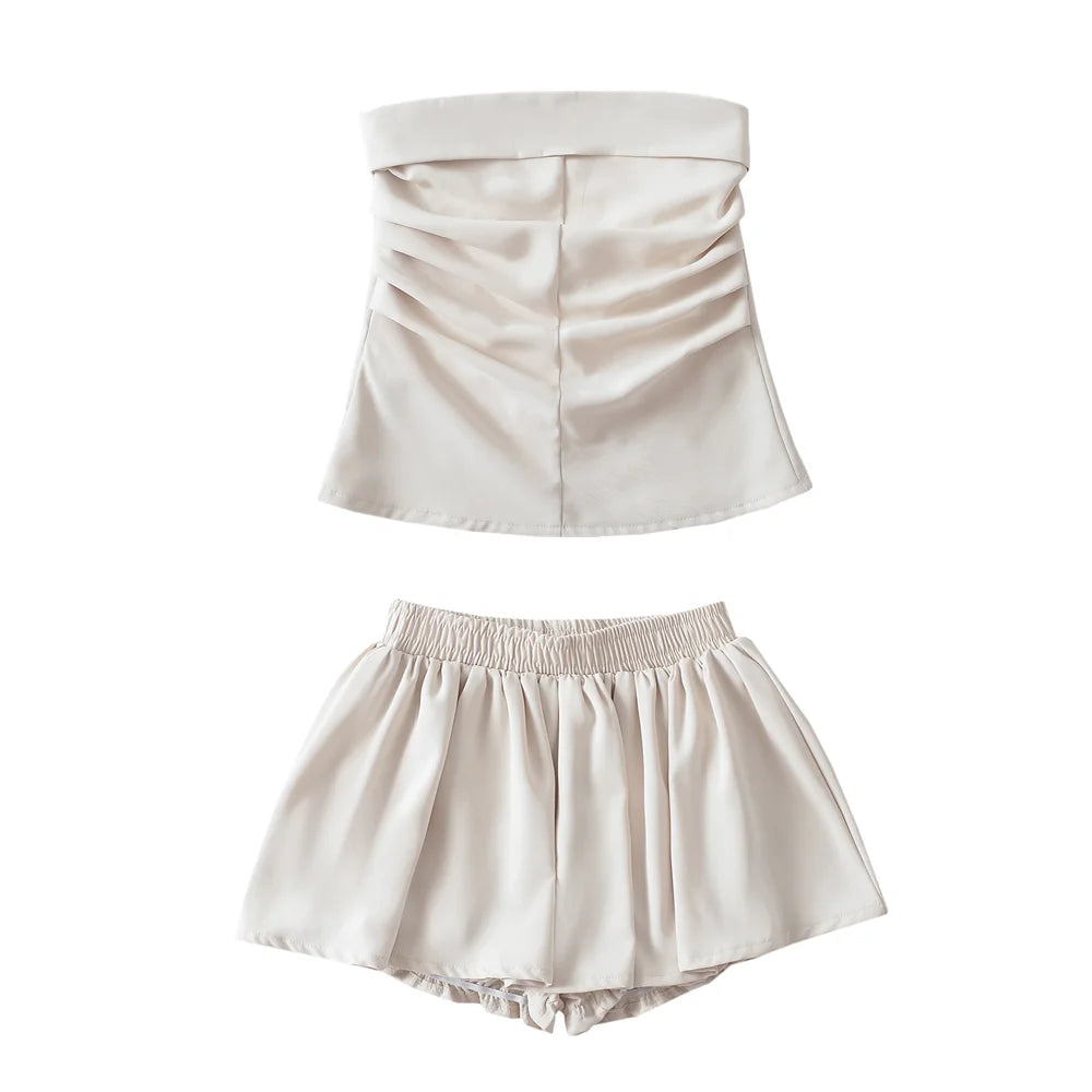 Strapless Tank Top & Mini Skirt Set