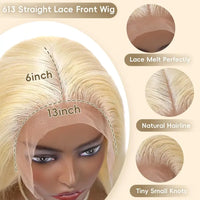 613 Blonde Straight HD Lace Wig – 13x4 & 13x6 | 180–200 Density