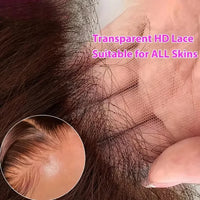 Wewave Chocolate Brown 13x6 Human Hair Wigs HD Lace Straight Wig 200% Density Brazilian Wigs Original Bleached Knoted