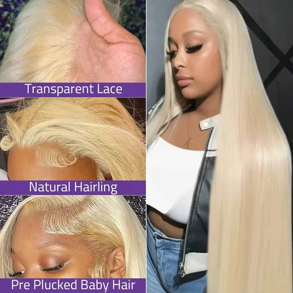 613 Blonde Straight Human Hair Wig