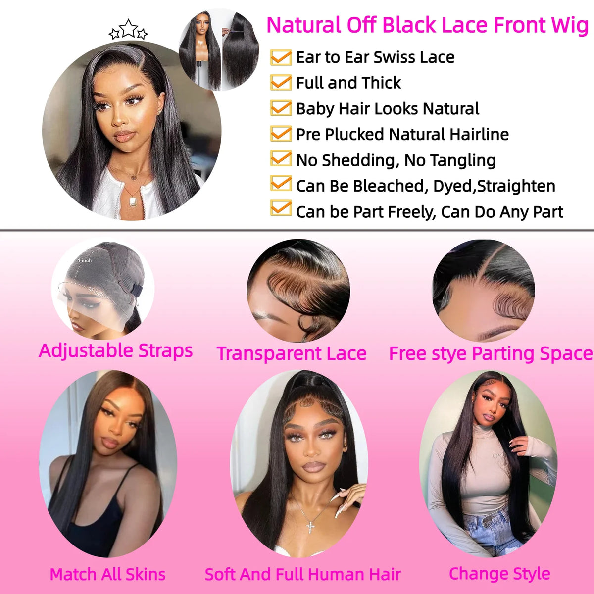 Bone Straight Glueless HD Lace Wig – 5x5 & 7x6