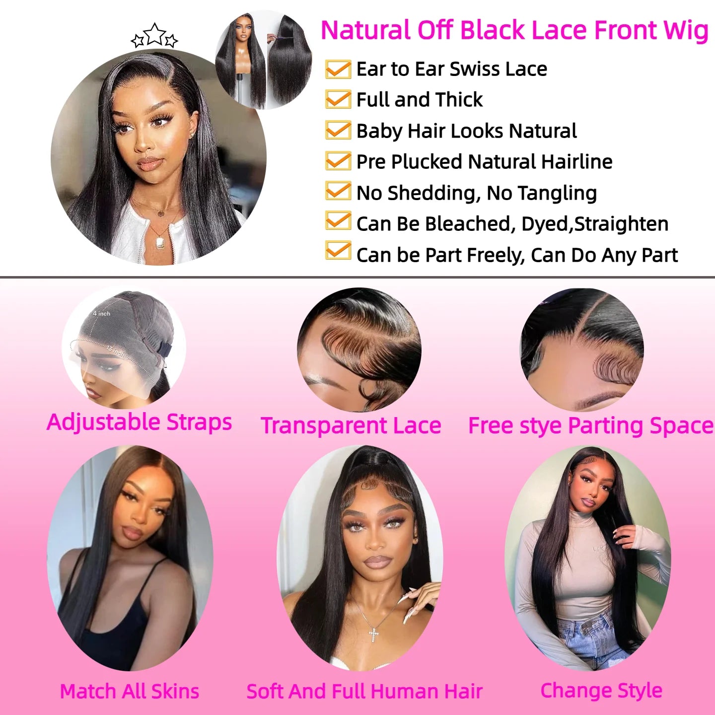 Bone Straight Glueless HD Lace Wig – 5x5 & 7x6