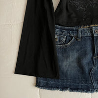 Y2K Gothic Print Long Sleeve Top