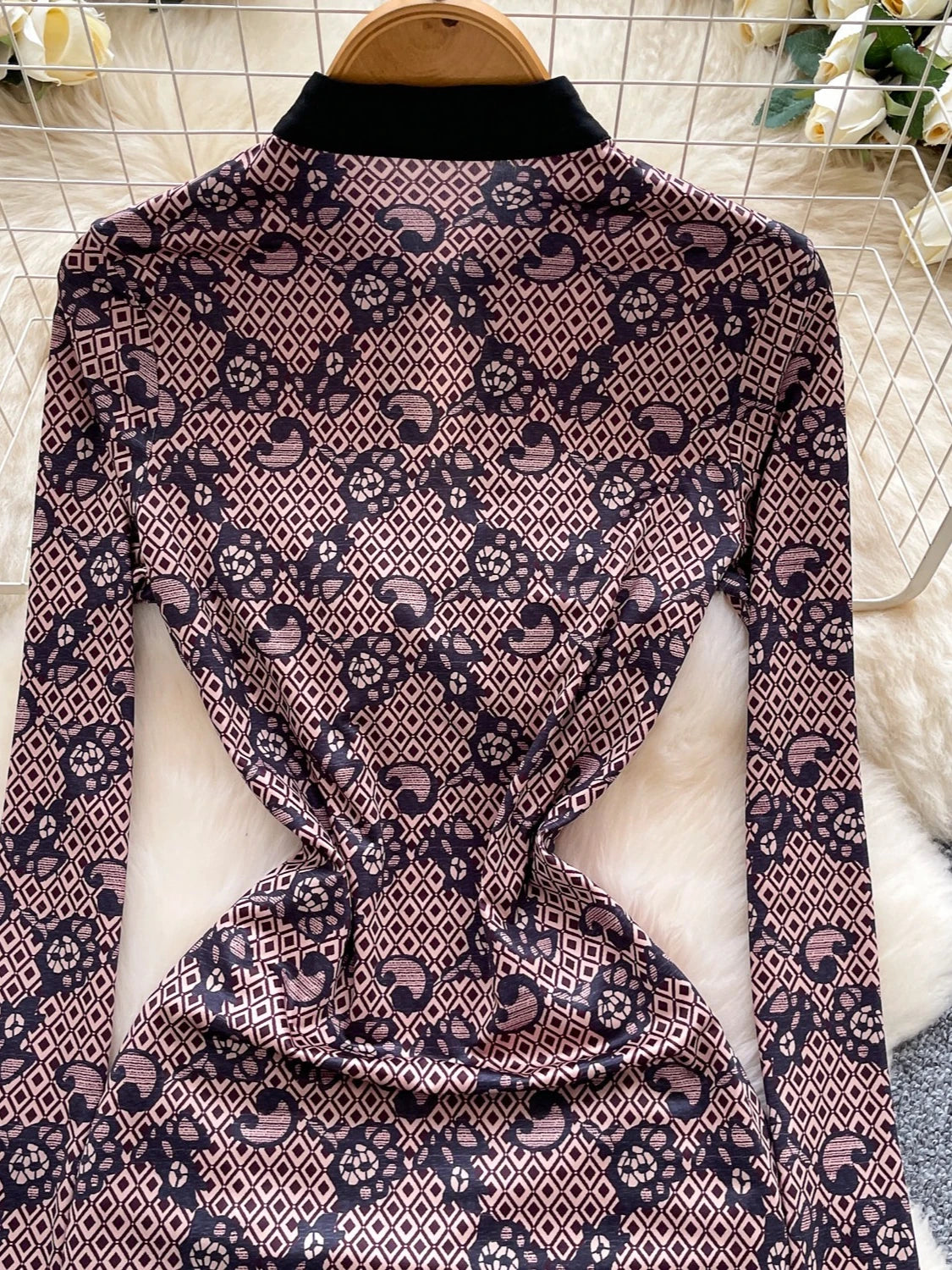 Lace Long Sleeve Bodycon Mini Dress