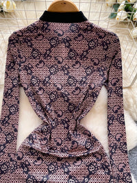 Lace Long Sleeve Bodycon Mini Dress