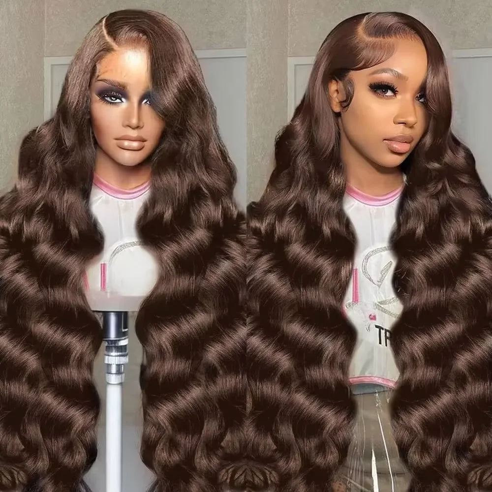 Chocolate Brown Body Wave HD Lace Wig – 13x4 | 200–230 Density