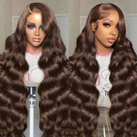 Chocolate Brown Body Wave HD Lace Wig – 13x4 | 200–230 Density