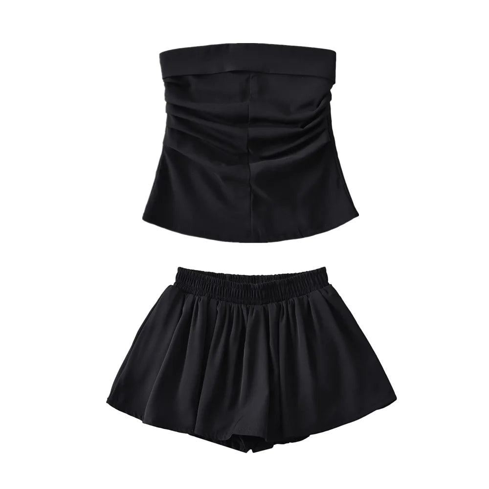 Strapless Tank Top & Mini Skirt Set