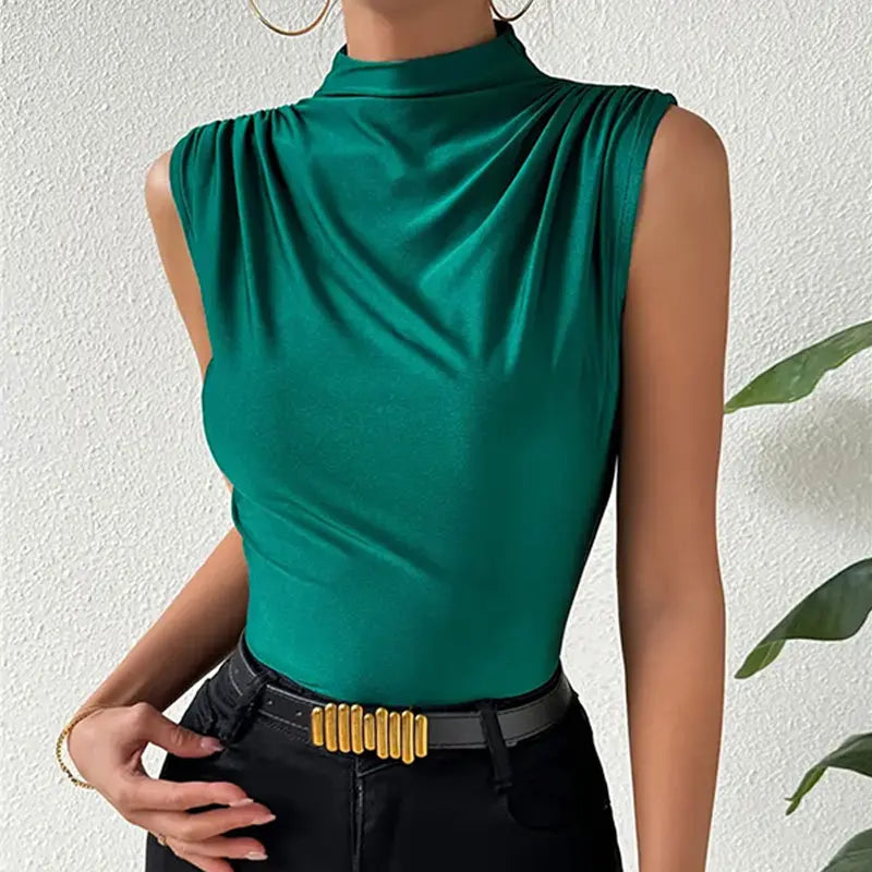 Swinging Neck Sleeveless Slimming Tank Top