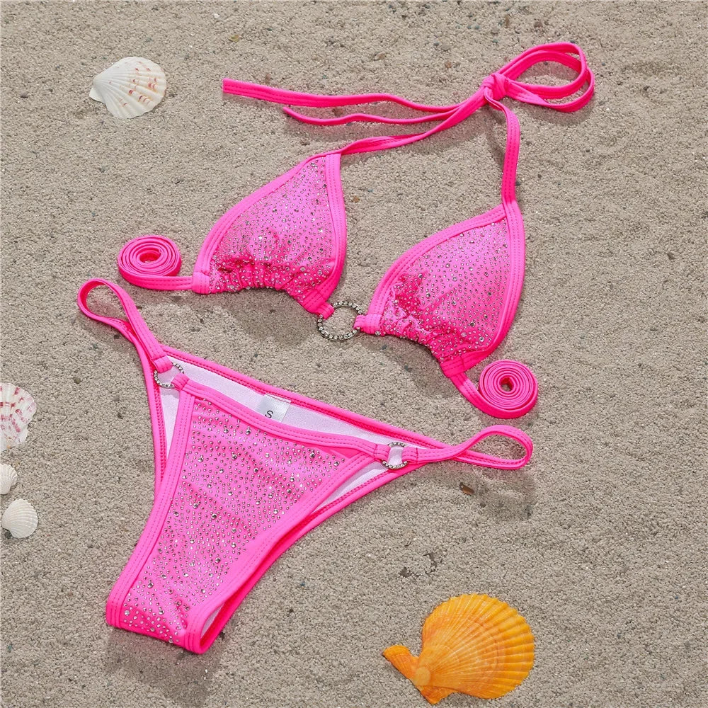 Rhinestone Micro Bikini Set