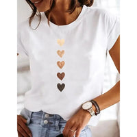 Love Heart Print Y2K Graphic Tee