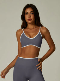 Color Contrast Backless Seamless Yoga Set