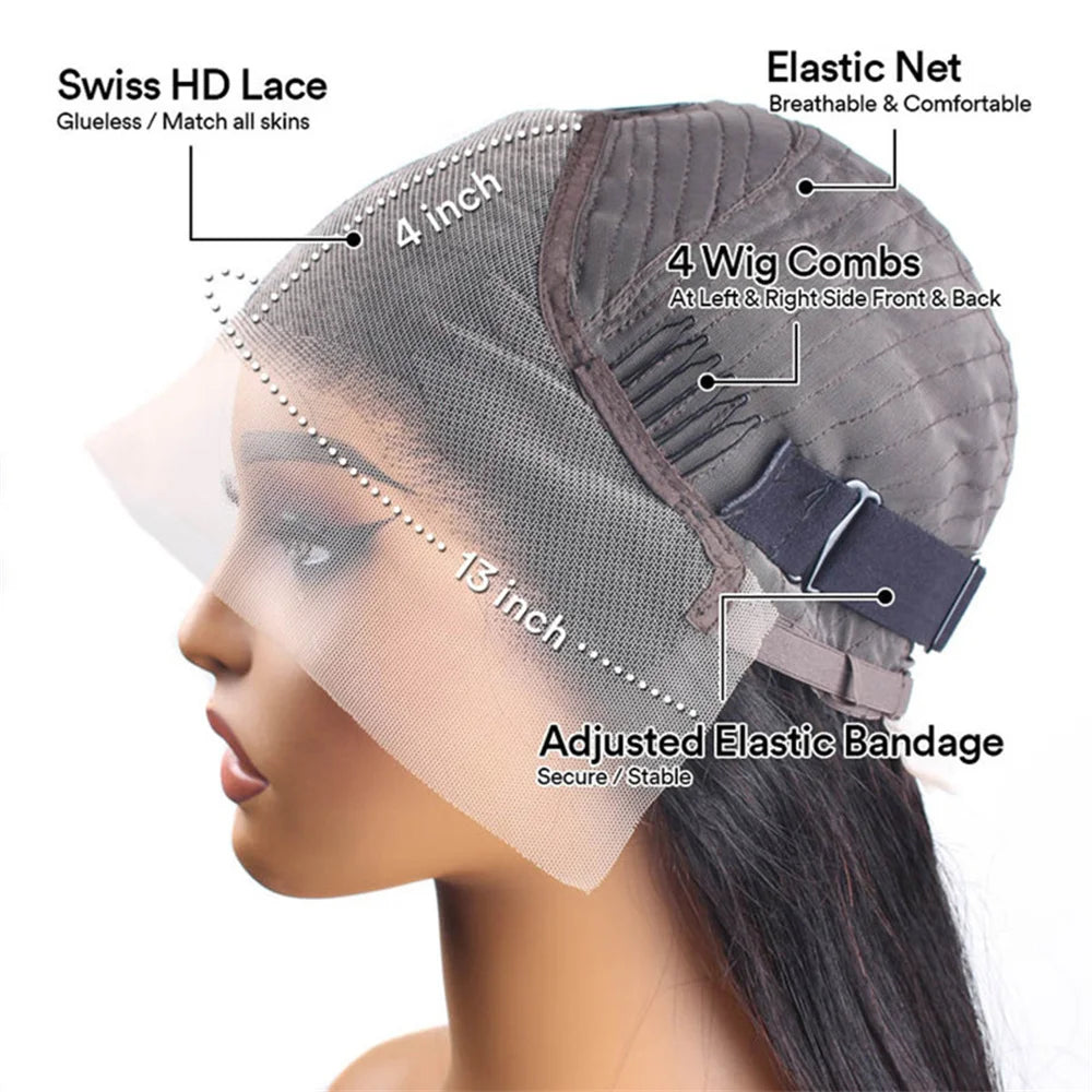 Natural Black Body Wave 360 HD Lace Wig – 13x4 & 13x6 | 200% & 250% Density