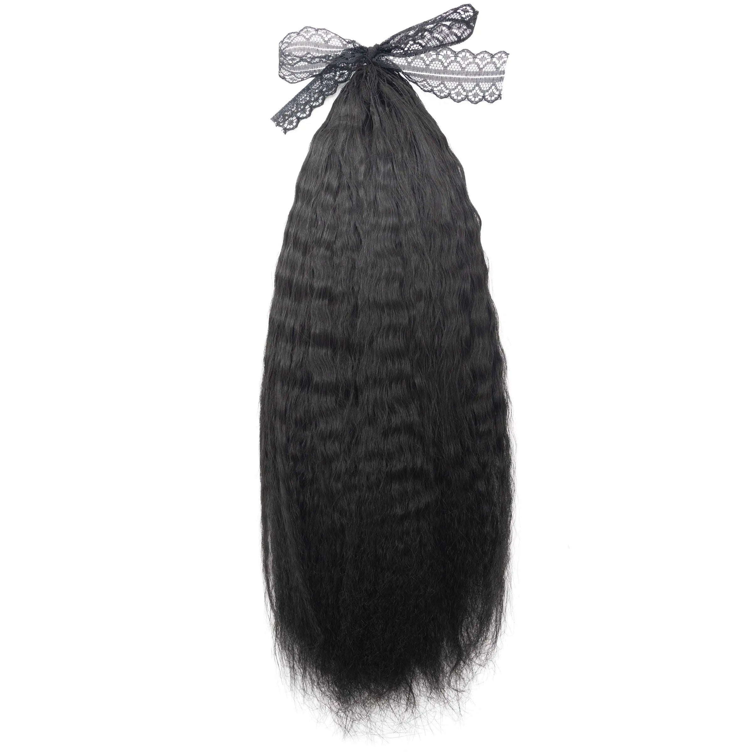 Soft Fashion Feather Crochet Hair Extensions 100% Human Hair Crochet Curly for Braiding Hair Extensions