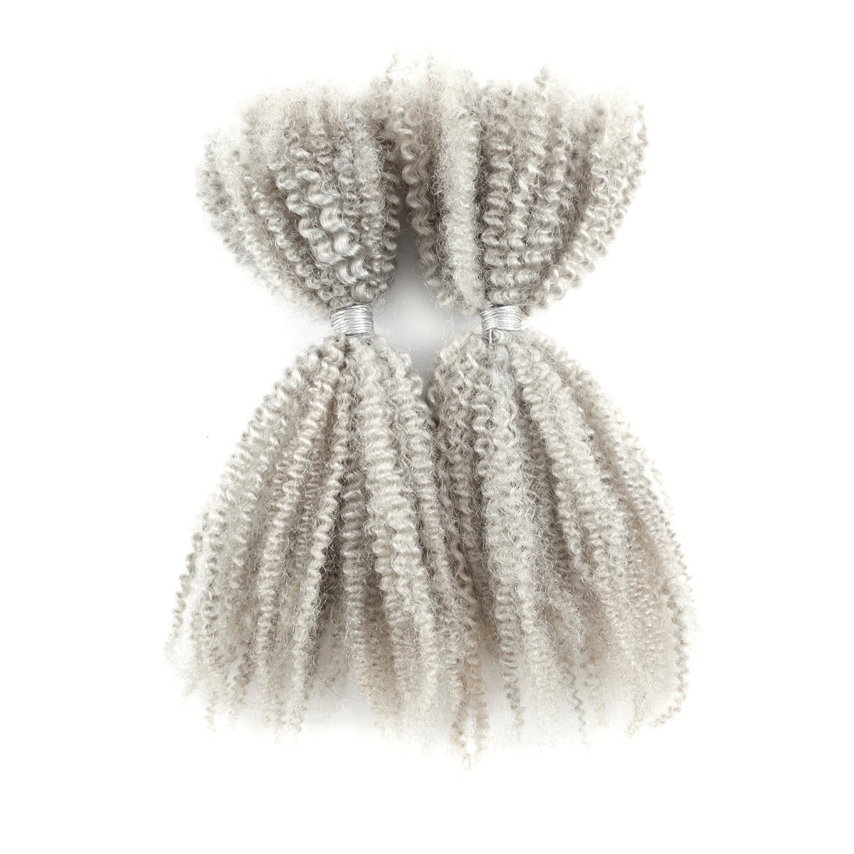 Grey 4C Afro Kinky Bulk Human Hair Extensions