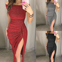 Sparkling High Slit Party Dress