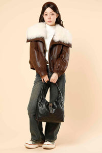 Quilted Vegan Leather Tote Handbag for Women, Soft Leather Slouchy Shoulder Bag