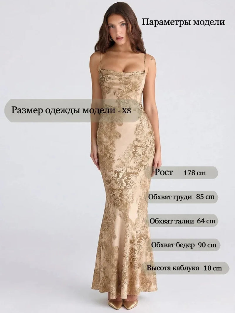 Summer Spaghetti Strap Floral Print Party Dresses Elegant Maxi Bodycon Wedding Guest Holiday Dress New in Dress 2023