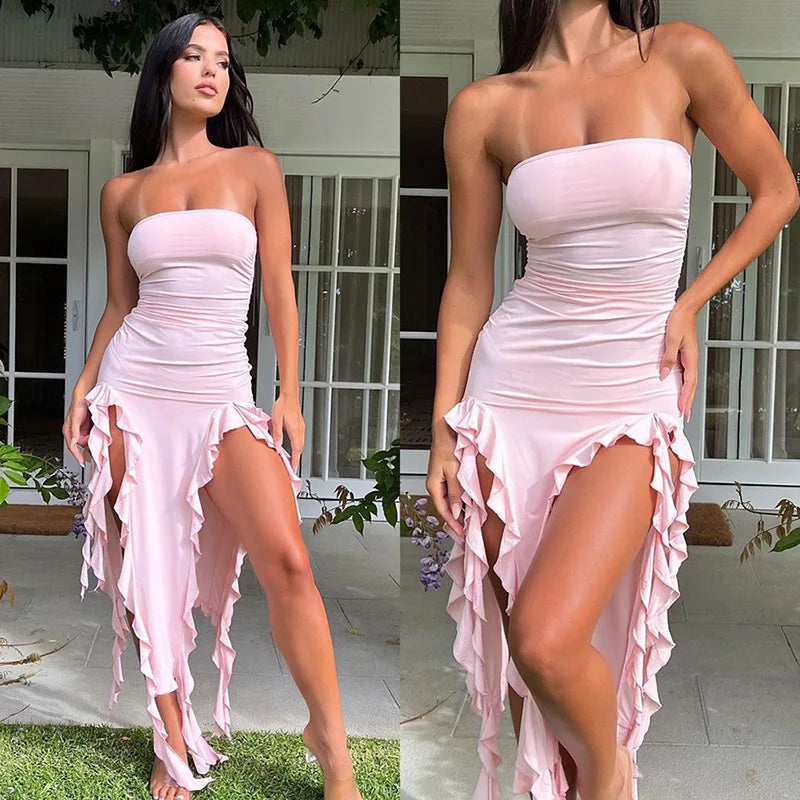 Off-Shoulder Irregular Bodycon Skirt Dress