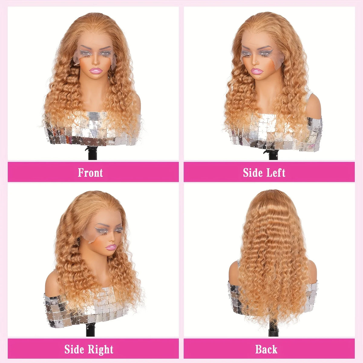 Honey Blonde #27 Deep Wave HD Lace Wig – 13x4 & 13x6
