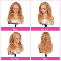 Honey Blonde #27 Deep Wave HD Lace Wig – 13x4 & 13x6