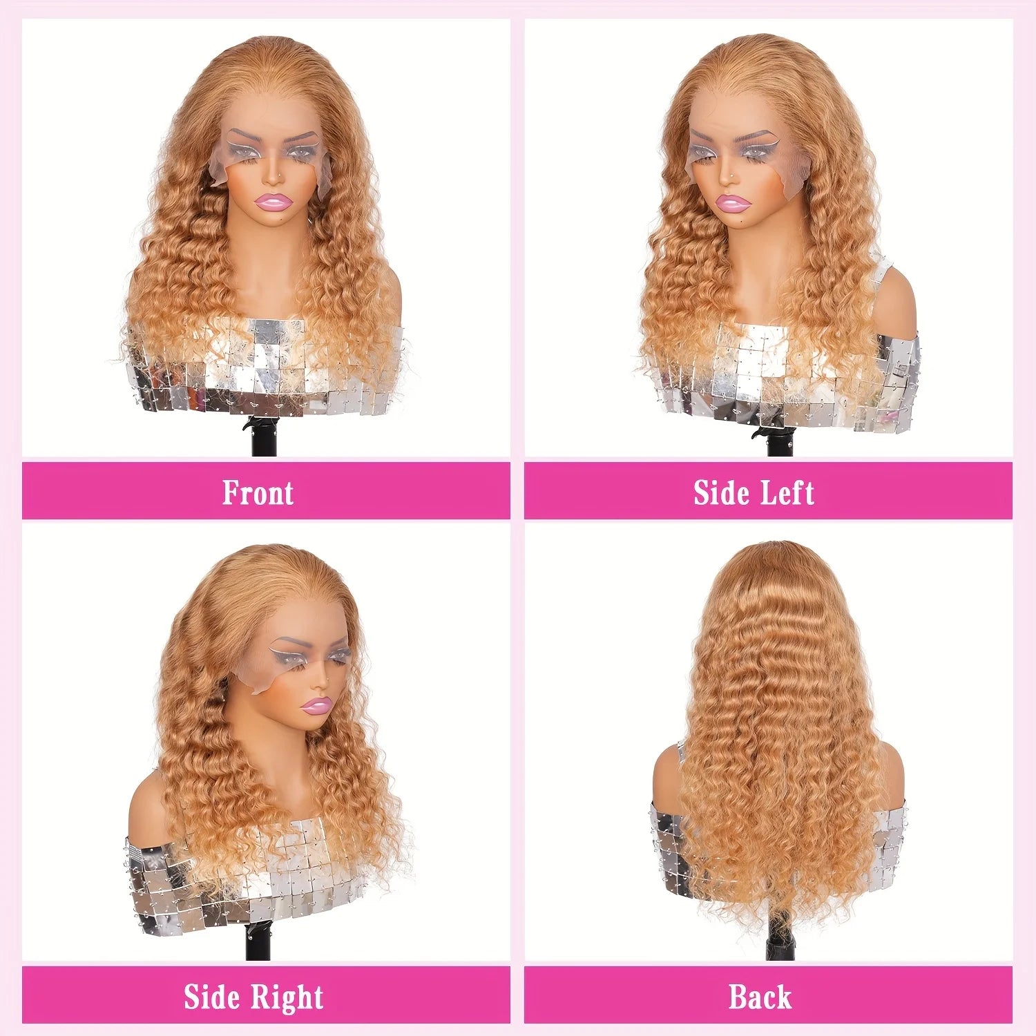 Honey Blonde #27 Deep Wave HD Lace Wig – 13x4 & 13x6