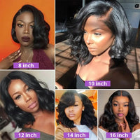 Body Wave Short Bob Wig – HD Lace Frontal & Closure