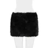 Faux Fur Bodycon Mini Skirt