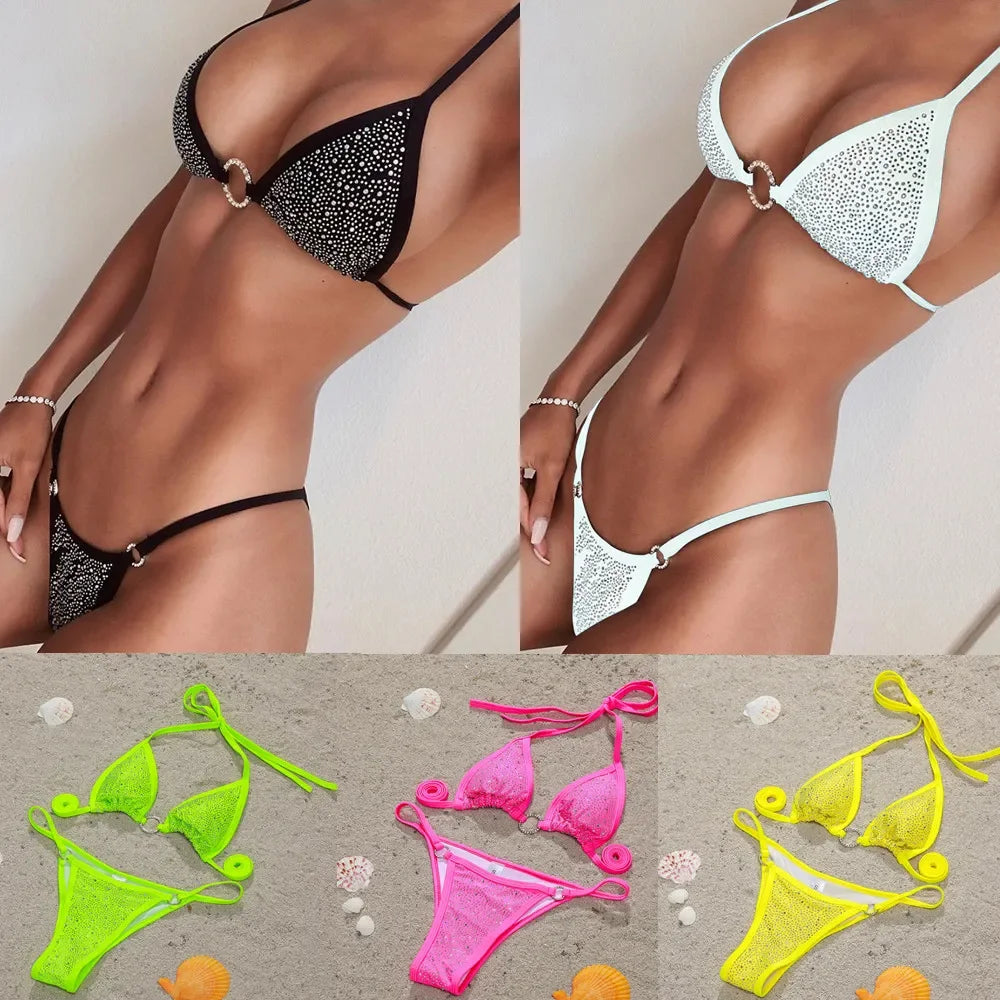 Rhinestone Micro Bikini Set