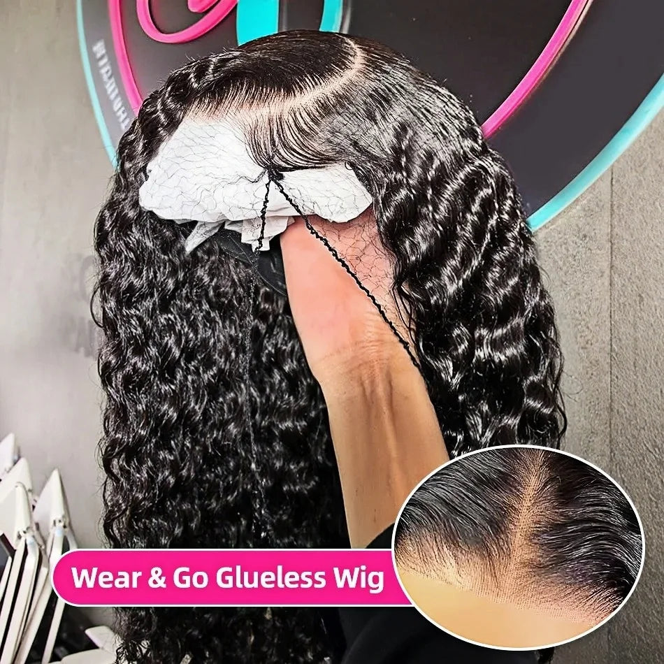 Deep Wave Glueless HD Lace Wig – 4x4 & 5x5 Closure