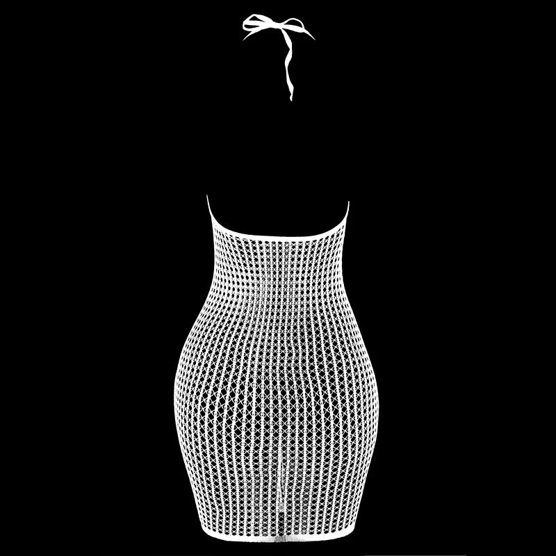 Fishnet Hollow Out See-Through Beach Cover-Up