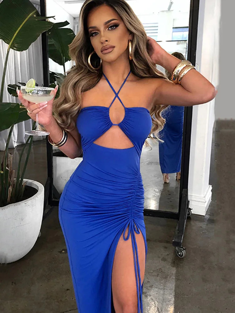 Sleeveless Backless Bodycon Midi Dress