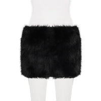Faux Fur Bodycon Mini Skirt