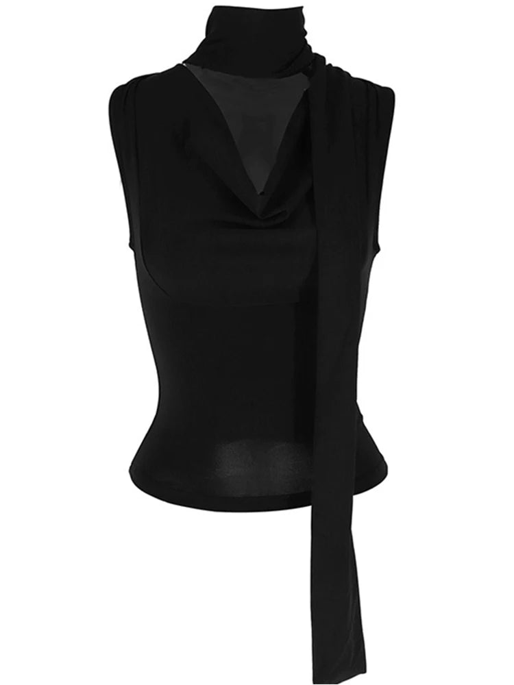V-Neck Bandage Knit Tank Top