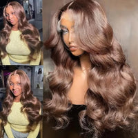 Chocolate Brown Body Wave HD Lace Wig – 13x4 | 200–230 Density
