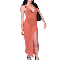 Elastic Crochet Beach Maxi Dress