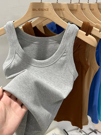 Ribbed Round Neck Tank Top