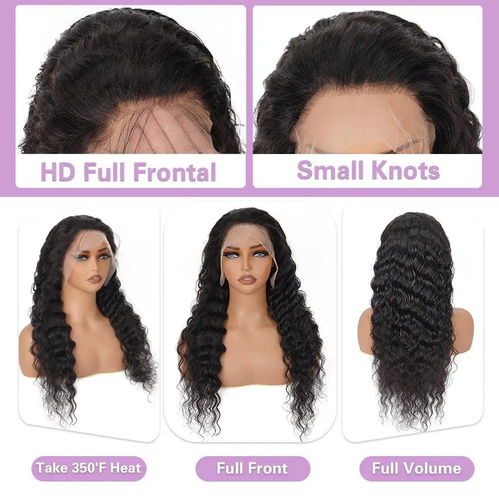 Natural Black Body Wave 360 HD Lace Wig – 13x4 & 13x6 | 200% & 250% Density