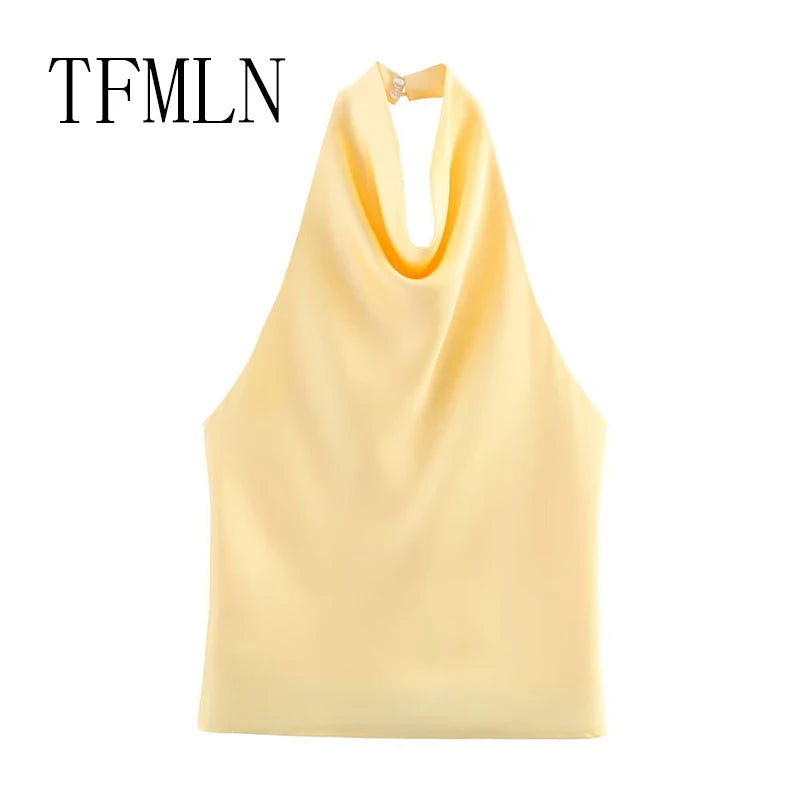 Backless Halter Neck Waistcoat Top