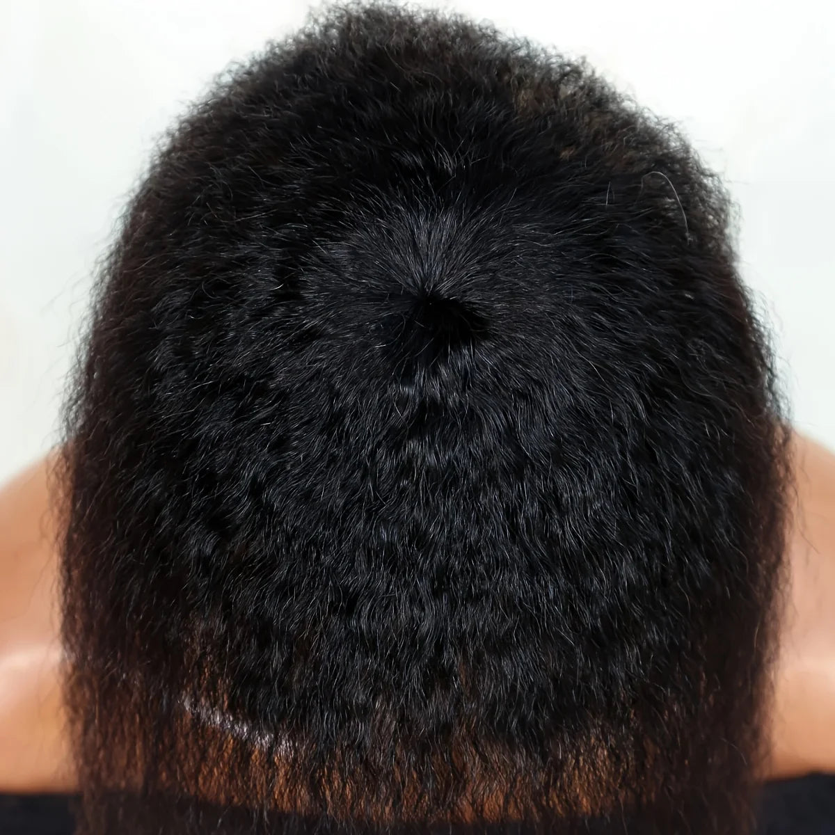 Kinky Straight Hair Topper with Bangs