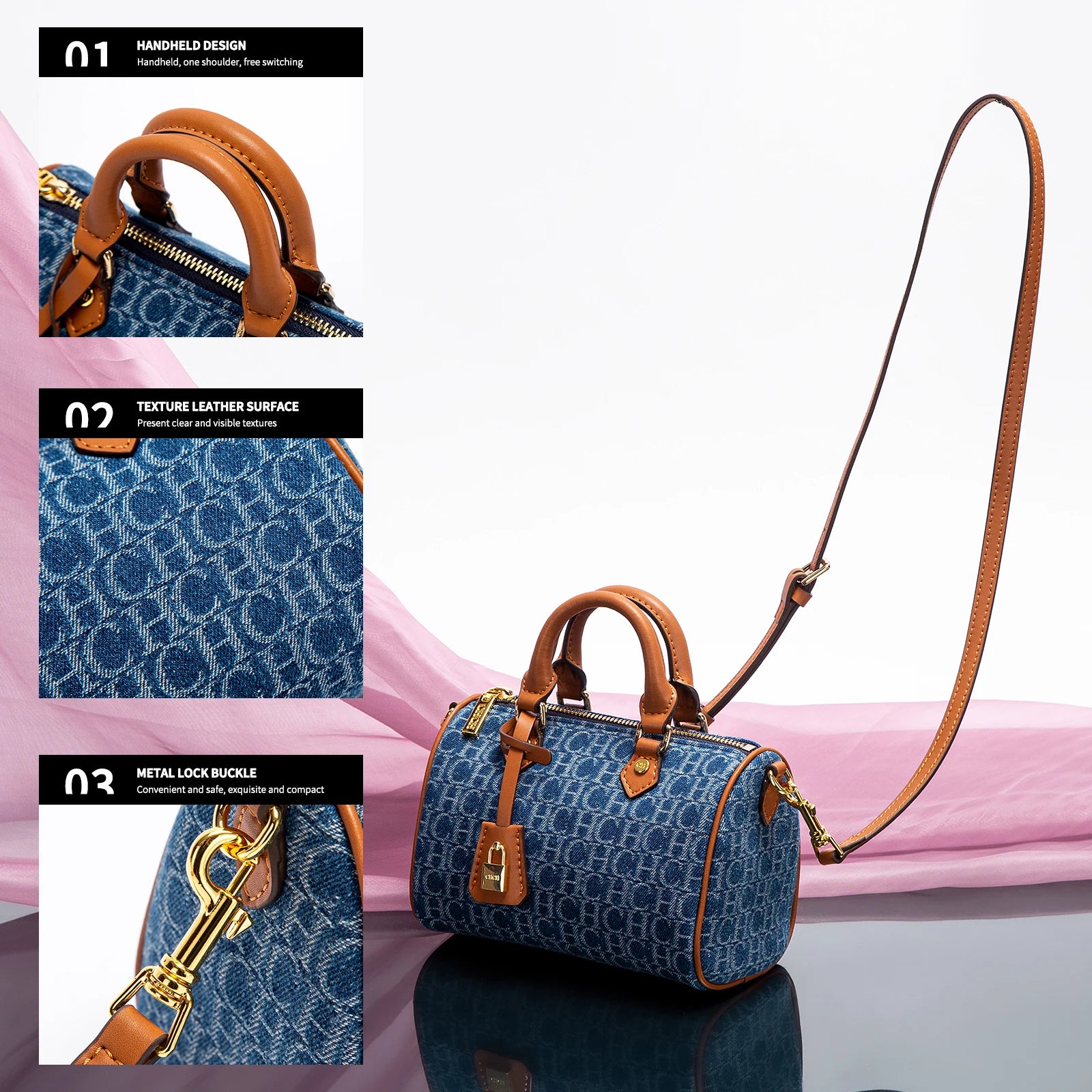 Women'S Shoulder Bag 2025 New Cowboy Splicing Pillow Bag, Casual Party Women'S Handbag