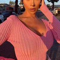 Black V-Neck Off Shoulder Crop Top