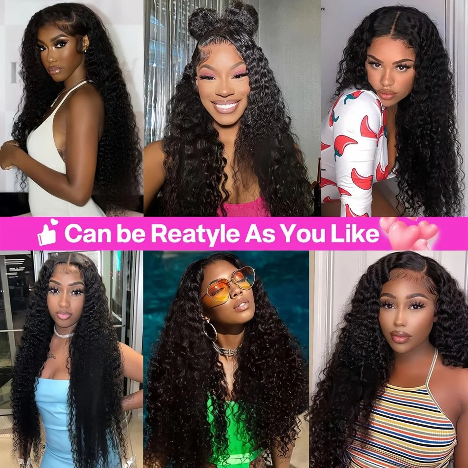 Curly & Deep Wave Brazilian Lace Wig – 180% & 200% Density | 13x4, 13x6, 4x4, 5x5 & 360