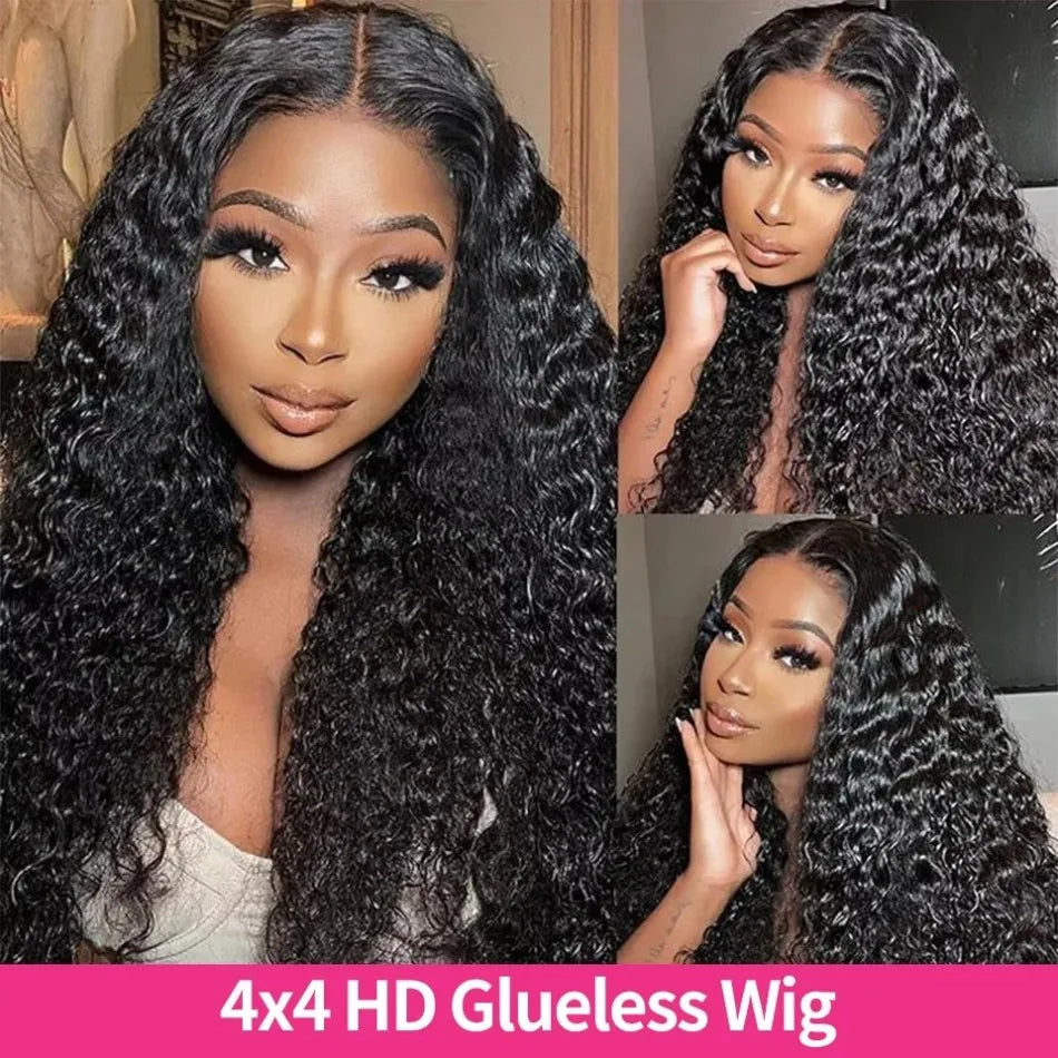 Deep Wave Glueless HD Lace Wig – 4x4 & 5x5 Closure