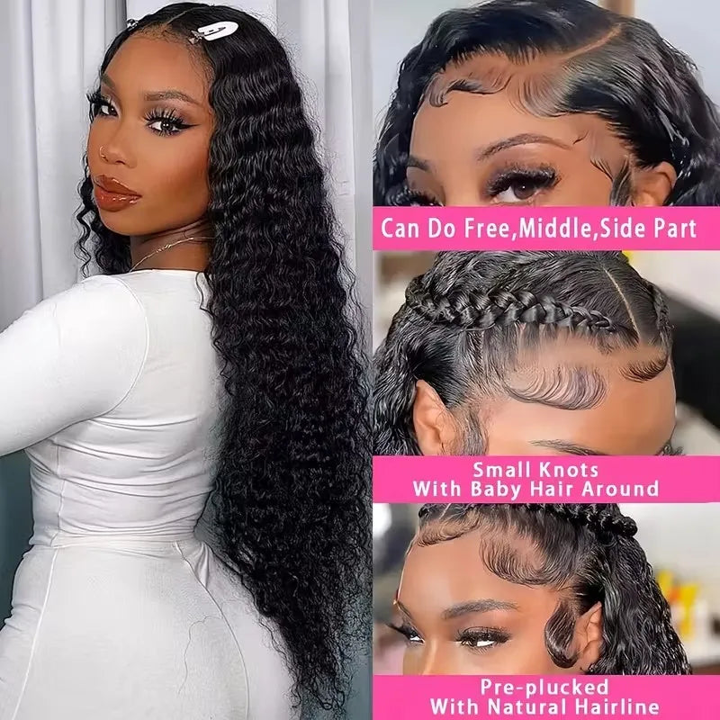 Natural Black Deep Wave Human Hair Wig