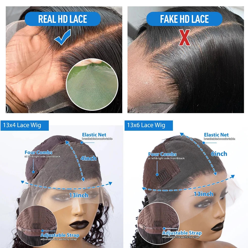 Jerry Curly HD Lace Wig – 250% Density | 13x4 & 13x6 Brazilian Human Hair