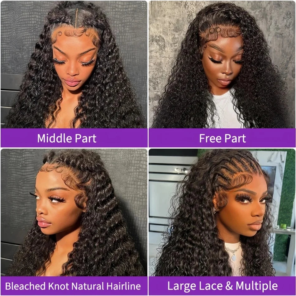 Curly & Deep Wave Brazilian Lace Wig – 180% & 200% Density | 13x4, 13x6, 4x4, 5x5 & 360