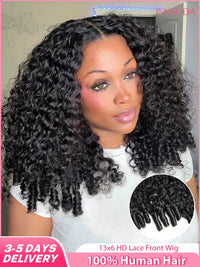 30 40 inches Burmese Curly Human Hair Wigs 13x4 HD Lace Front Wigs 13x6 Curly Lace Frontal Wigs Pre-Plucked Remy Hair For Women
