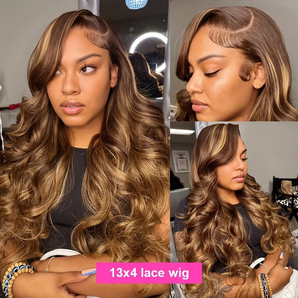 P4/27 Highlight Body Wave 13x6 HD Lace Front Wig – Human Hair
